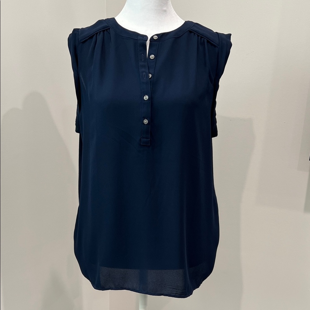 LOFT Midnight Blue Button-Up Blouse